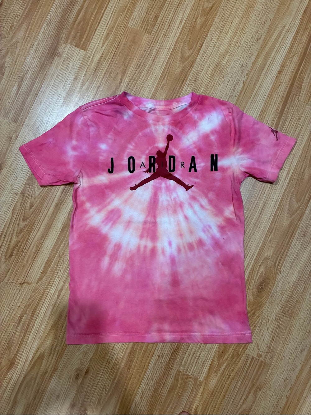 Custom Jordan Kids' Tie-Dye T-Shirt in Pink